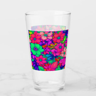Farbige Abstrakte Blüte #77 Glas