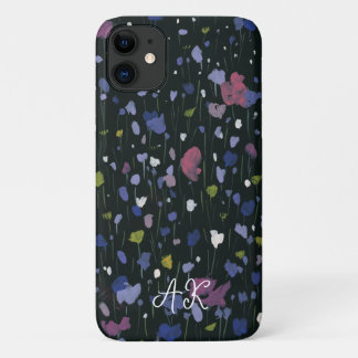 Farbige Abstrakte Blütenkunst Monogramm Case-Mate iPhone Hülle