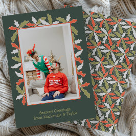 Farbige abstrakte botanische Foto-Weihnachten Feiertagskarte