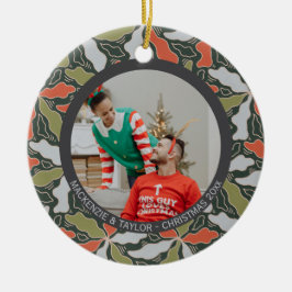 Farbige abstrakte botanische Foto-Weihnachten Keramik Ornament