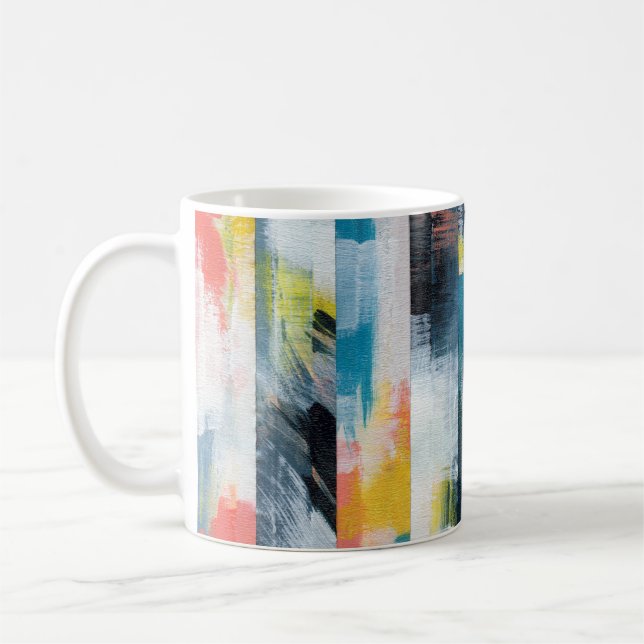 Farbige abstrakte Collage.  Kaffeetasse (Links)