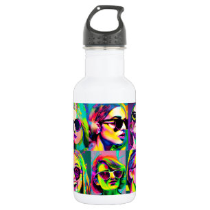 Farbige Abstrakte digitale Kunst Frauen in der S Edelstahlflasche