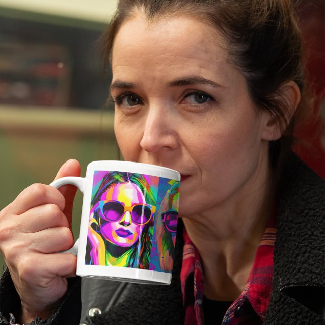 Farbige Abstrakte digitale Kunst | Frauen in der S Kaffeetasse (Von Creator hochgeladen)