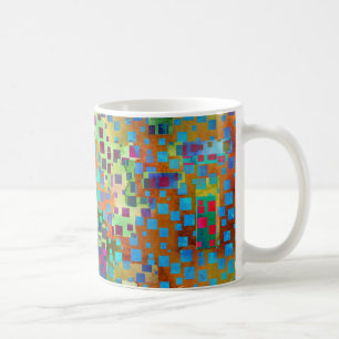 Farbige abstrakte digitale Kunst mit Quadraten Tasse