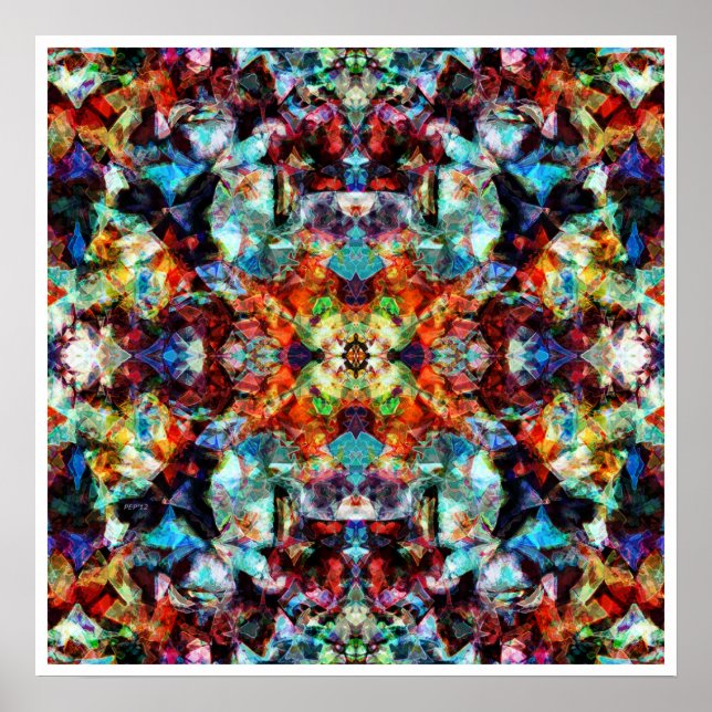 Farbige Abstrakte digitale Kunst Poster (Vorne)