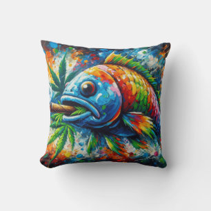 Farbige abstrakte Fisch-Dekor-Kunst Kissen