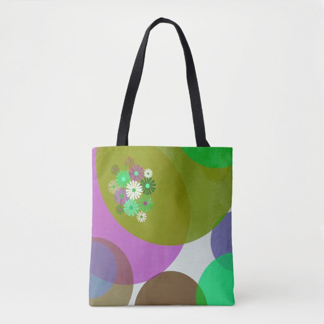 Farbige abstrakte florale Kreise Tote Bag (Vorderseite)
