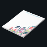 Farbige Abstrakte florale Monogramm-Bezeichnung Notizblock<br><div class="desc">Lebhafte und spielerische abstrakte Marmorblütenkunst,  personalisiert mit Ihrem Namen.</div>