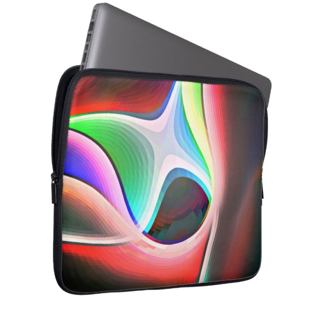 Farbige abstrakte Form des gebogenen Clippings Laptopschutzhülle (Vorne Rechts)