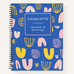 Farbige Abstrakte Formen Collage Blue Sketchbook Notizbuch