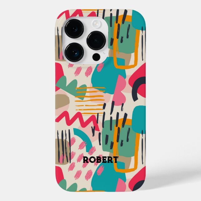 Farbige abstrakte Formen Grunge Muster Case-Mate iPhone Hülle (Rückseite)