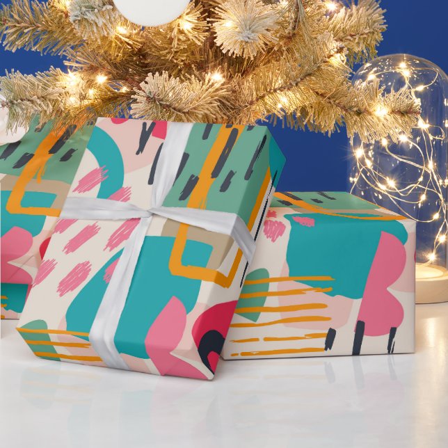 Farbige abstrakte Formen Grunge Muster Geschenkpapier (Feiertage)