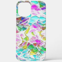 Farbige abstrakte Formen in Weißmilchsuppe getauch