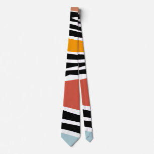 Farbige abstrakte Formen mit Zebradruckdesign Krawatte