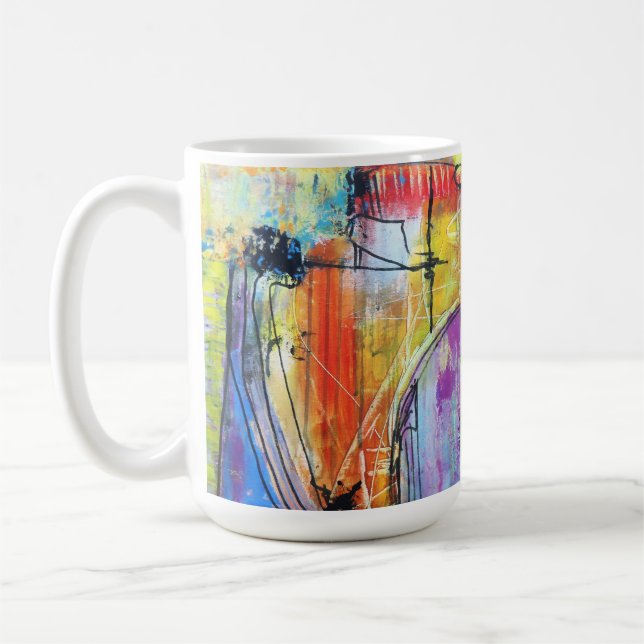 Farbige abstrakte Geometrie  Kaffeetasse (Links)