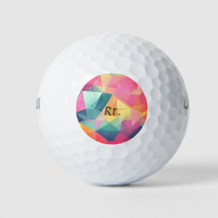 Farbige abstrakte geometrische Formen fügen Buchst Golfball