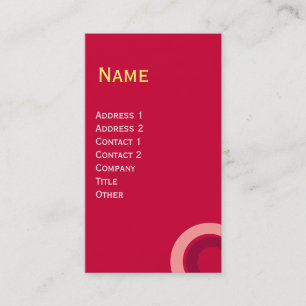 FARBIGE ABSTRAKTE GEOMETRISCHE KREISE Rot Pink Gel Visitenkarte