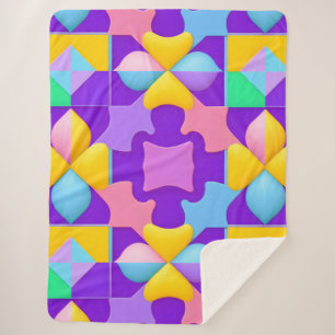 Farbige abstrakte geometrische Muster Sherpadecke