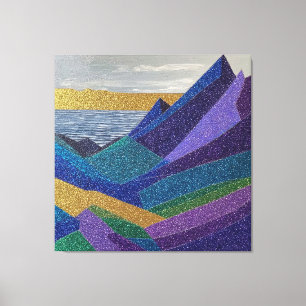 Farbige abstrakte Glitter-Landschaft Leinwanddruck