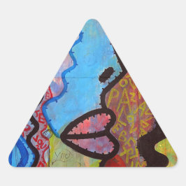Farbige Abstrakte Graffiti Dreieckiger Aufkleber