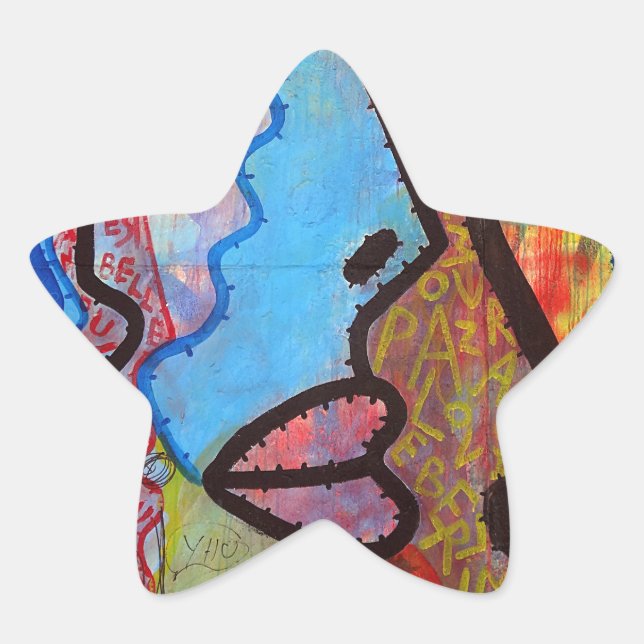 Farbige Abstrakte Graffiti Stern-Aufkleber (Vorderseite)