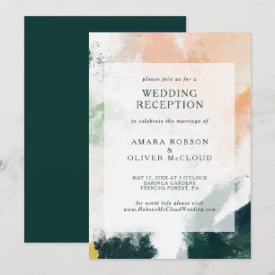 Farbige abstrakte Hochzeitsempfangs-Einladung Einladung