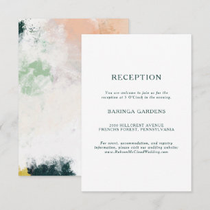 Farbige Abstrakte Hochzeitsempfangskarte Begleitkarte
