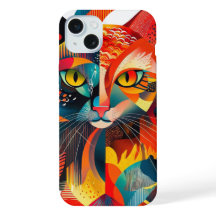 Farbige abstrakte Katze - geometrisches 🎨 🐱