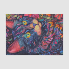 Farbige Abstrakte Katze Seidenpapier