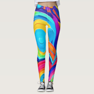 Farbige Abstrakte Kreise Malerei Leggings