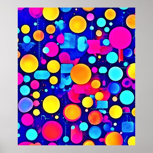 Farbige Abstrakte Kreise Spektrum Poster (Vorne)