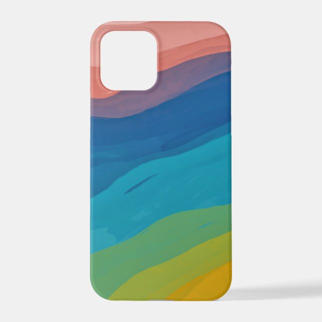 Farbige Abstrakte Kunst Künstlerisch Pink Yellow B iPhone Hülle (Rückseite)