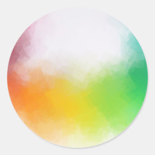 Farbige abstrakte Kunst leere Vorlage Gelb Orange Runder Aufkleber