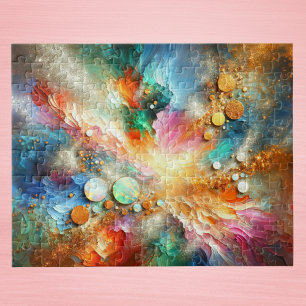 Farbige abstrakte Kunst mit Alkohol-Tinte Opal Puzzle