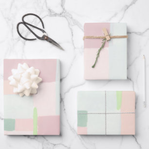 Farbige abstrakte Kunst Pastell-Verpackungspapier Geschenkpapier Set