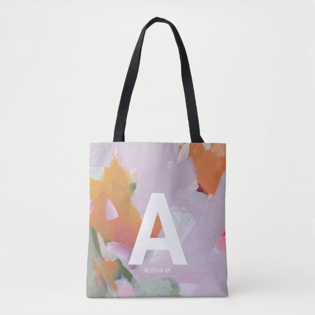 Farbige abstrakte Kunst personalisiertes Monogramm (Vorderseite)