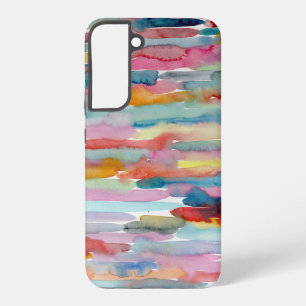 Farbige abstrakte Kunst Wasserfarbe Pinselstriche Samsung Galaxy Hülle