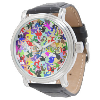 Farbige abstrakte Kunstdesigns personalisiert Armbanduhr