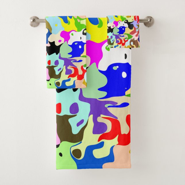 Farbige abstrakte Kunstgestaltung Badhandtuch Set (Insitu)