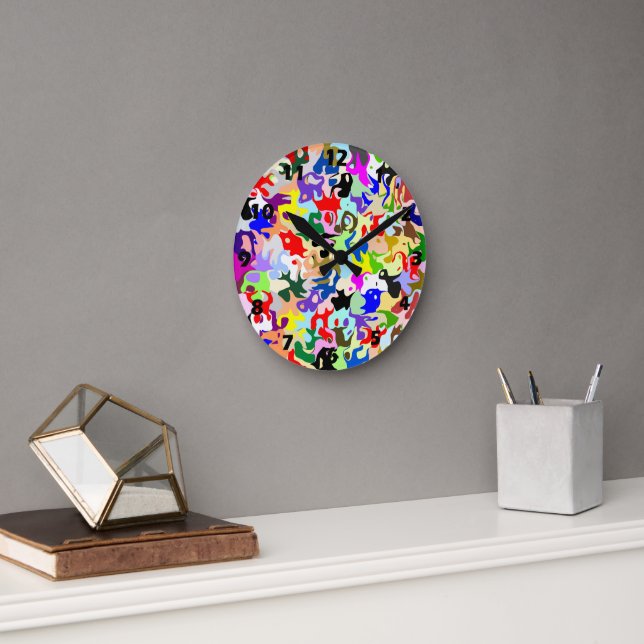 Farbige abstrakte Kunstgestaltung Runde Wanduhr (Büro)