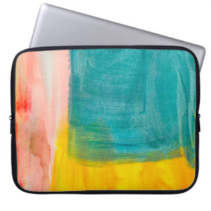 Farbige abstrakte Kunstmalerei Hintergrund. Modern Laptopschutzhülle
