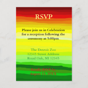 Farbige abstrakte Landschaft - RSVP-Postkarte Einladungspostkarte
