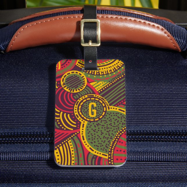 Farbige Abstrakte Linien | Rosa Lila Gelb grün Gepäckanhänger (Vorderseite Insitu 2)