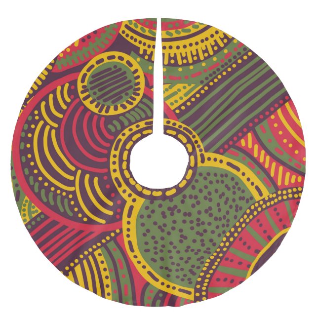 Farbige Abstrakte Linien | Rosa Lila Gelb grün Polyester Weihnachtsbaumdecke (Vorderseite)