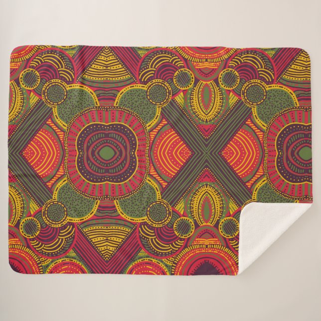 Farbige Abstrakte Linien | Rosa Lila Gelb grün Sherpadecke (Vorderseite (Horizontal))