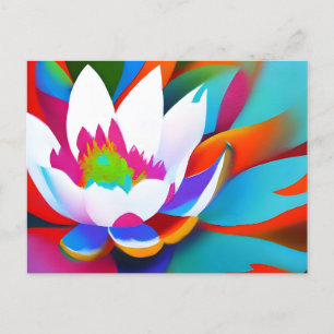Farbige Abstrakte Lotus-Blume Postkarte
