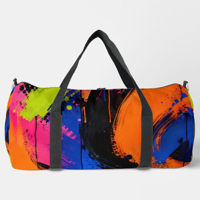 Farbige abstrakte Mal-Spritzer-Tasche Duffle Bag (Vorderseite)