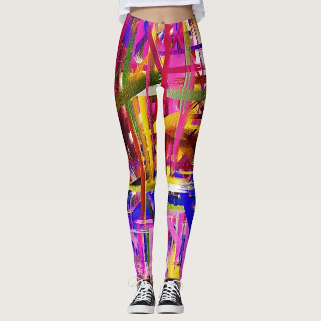 Farbige Abstrakte Malerei #15 Leggings (Vorderseite)
