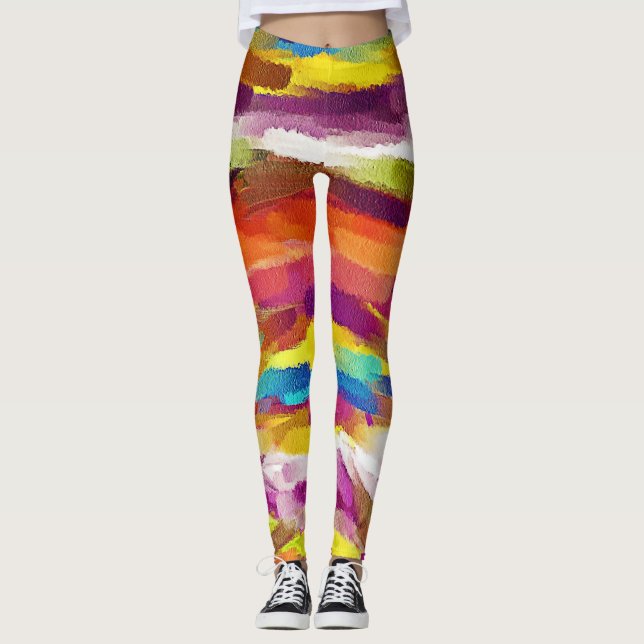 Farbige Abstrakte Malerei #4 Leggings (Vorderseite)