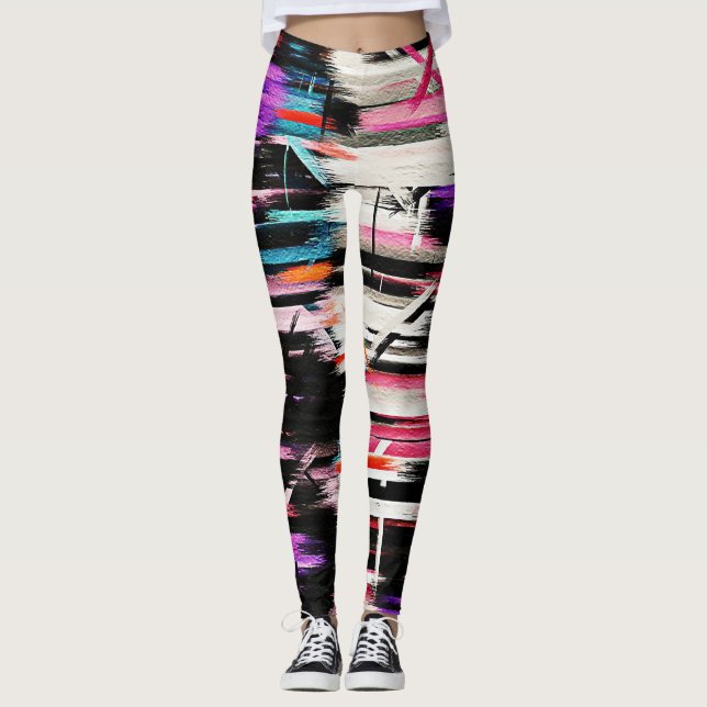 Farbige Abstrakte Malerei #9 Leggings (Vorderseite)